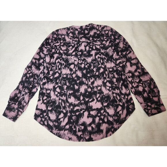 Rock & Republic Abstract Lace-Up Boho Top  Pink Black Casual Bohemian Med. - Picture 4 of 8